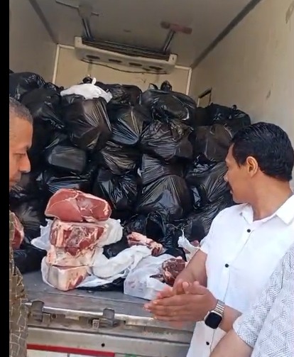 تموين الفيوم يضبط &nbsp;5 طن لحوم مجمده مستورده بدون بيانات تفوح منها رائحة كريهة<br>&nbsp;