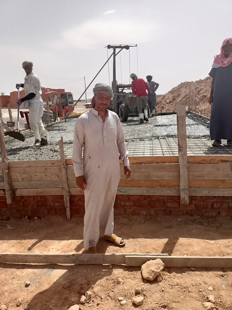 جانب من أعمال إنشاء خزانات وجابيات المياه