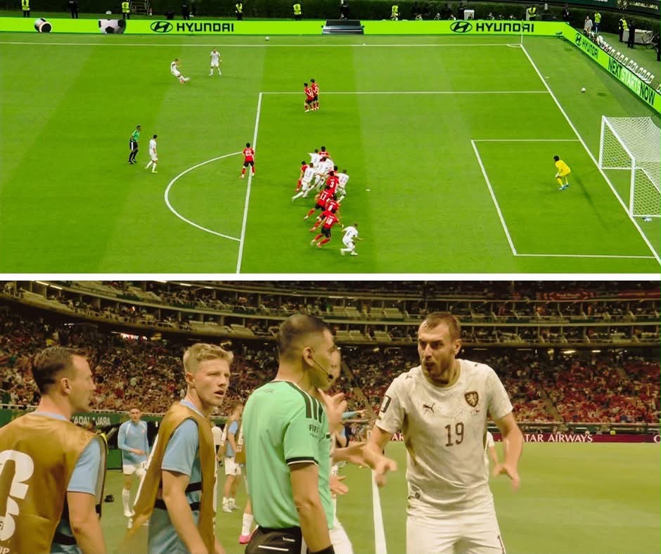 لقطة إلغاء هدف منتخب التشيك