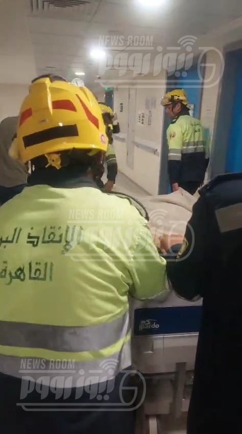 إنقاذ مسنة وزن ثقيل للذهاب إلى مستشفى القطامية