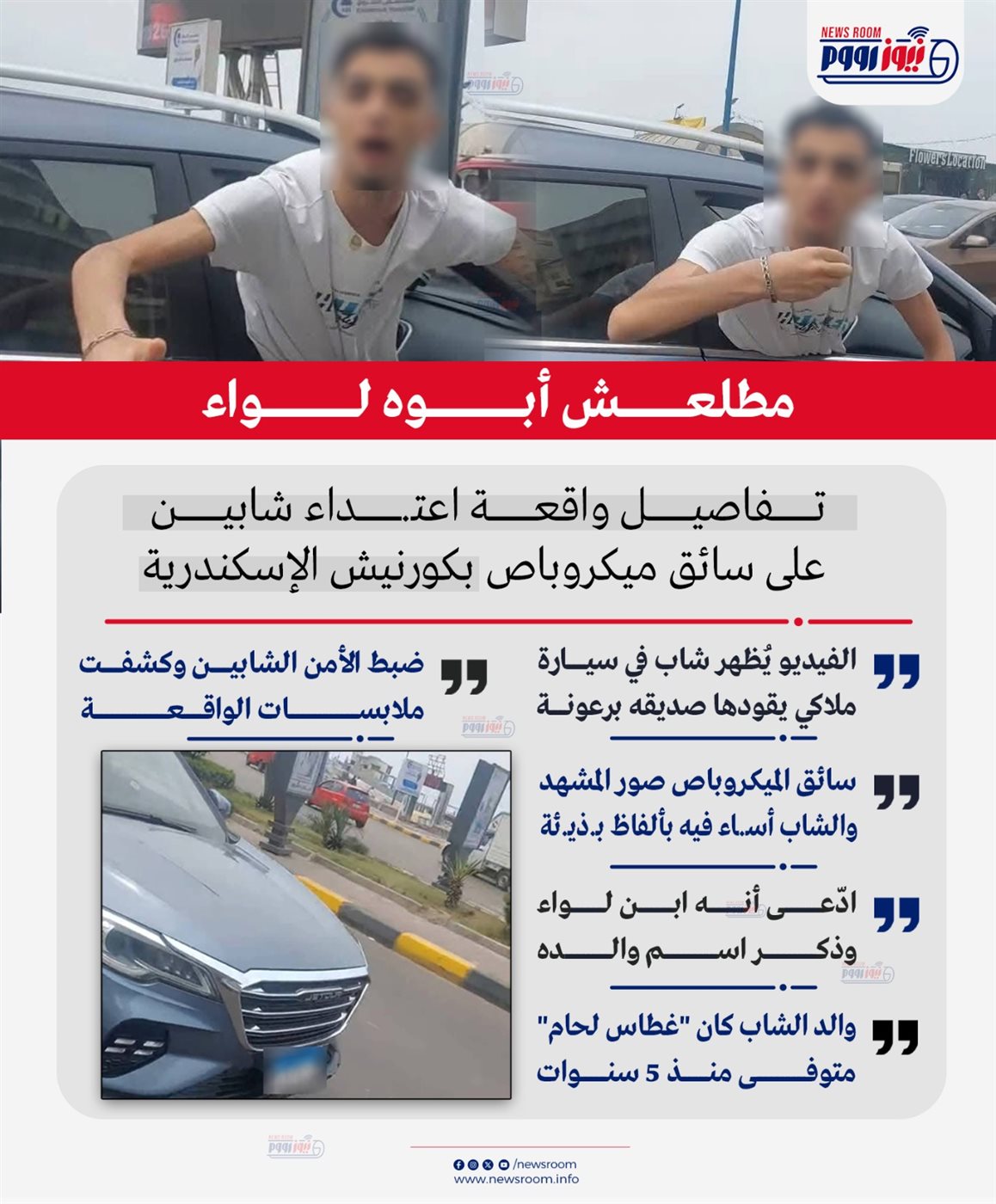<strong>تفاصيل واقعة تعدي أحد الأشخاص على سائق ميكروباص وهدده أنه نجل لواء </strong>