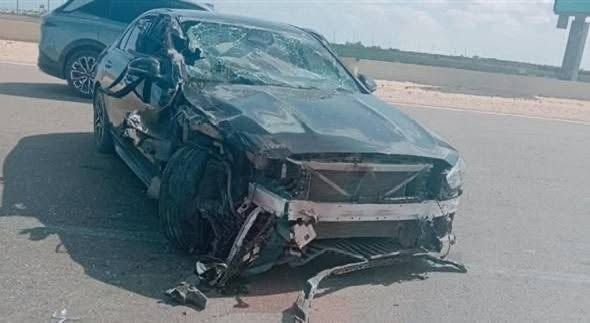 سيارة بهاء سلطان بعد الحادث