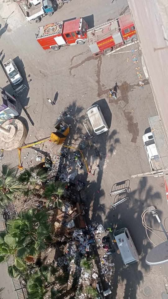 قوات الحماية المدنية بمحيط مكان الحادث&nbsp;