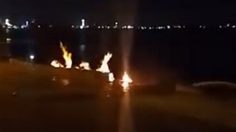 حريق خط غاز البحيرة