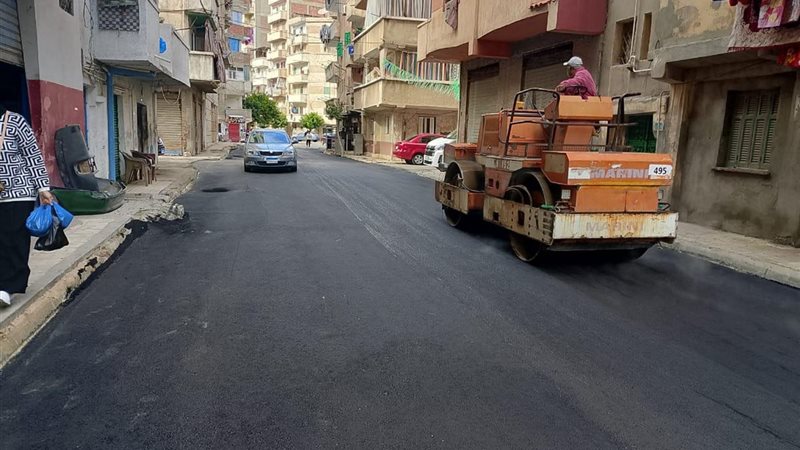 جانب من أعمال الرصف