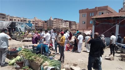 حملة مكبرة لإزالة الإشغالات والباعة الجائلين في دمياط الجديدة |صور