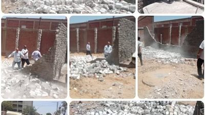 إزالة 3 حالات تعد بالبناء المخالف على الأراضي الزراعية في قرى بلبيس بالشرقية