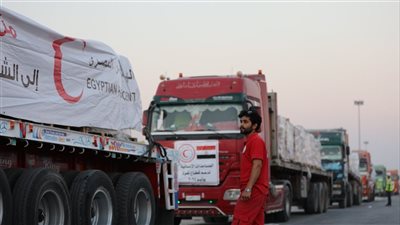 قافلة مساعدات تضم 200 شاحنة تصل غزة بدعم مصري وأممي وعربي