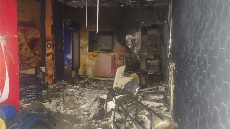 المطعم بعد الحريق