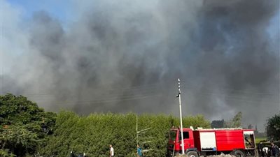حريق يلتهم مصنع ملابس بطريق المحلة شبيش دون إصابات بشرية