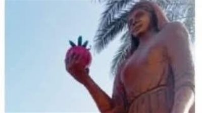 “فراولة” اتسرقت.. تمثال الفلاحة يثير الجدل في القصاصين بالإسماعيلية
