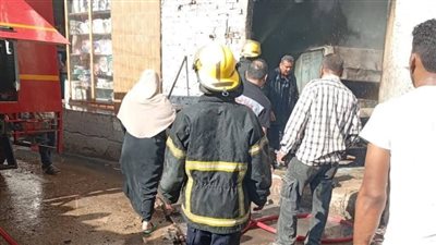 السيطره على على حريق نشب بأحد المخابز بمدينة الشهداء بالمنوفية