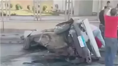 النيابة العامة تستعلم عن الحالة الصحية لسائق سقط بسيارته من أعلى كوبرى المظلات
