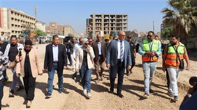 محافظ القليوبية يتابع أعمال تطوير ورصف شارع 