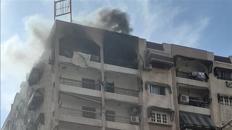 حريق شقة في برج سكني