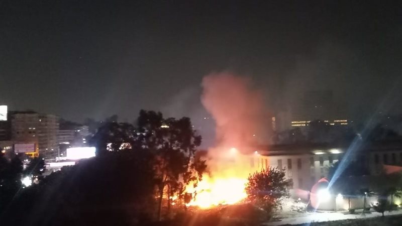 حريق بحديقة المتحف
