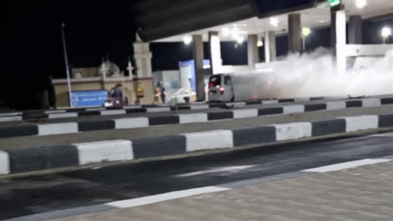 السيارة المشتعلة