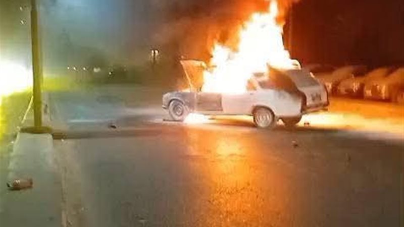 لحظة اشتعال النيران