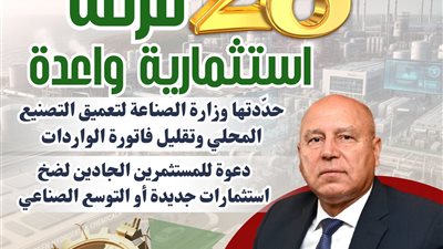تفاصيل الـ28 فرصة استثمارية  المحددة من وزارة الصناعة لعميق التصنيع المحلي 