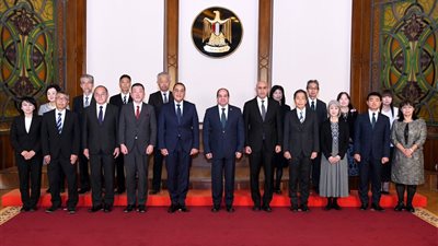الرئيس السيسي يستقبل مجموعة خبراء التعليم اليابانيين المتواجدين في مصر