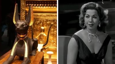 سامية جمال ترتدي كولييه مستوحى من ربطة عنق الإله أنوبيس