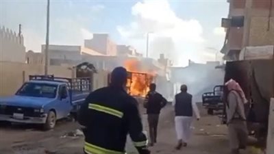 السيطرة على حريق نشب بتريلا أعلى دائري بهتيم بشبرا الخيمة بالقليوبية