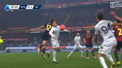 نتيجة وأهداف مباراة جنوى ضد الإنتر (0-2) الشوط الأول 