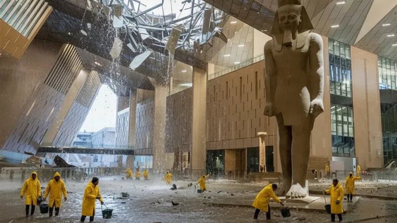 أمطار المتحف المصري