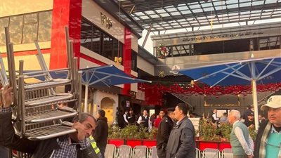 حملة مكبرة لإزالة إشغالات مطعم البرنس الجديد بمدينة الشيخ زايد