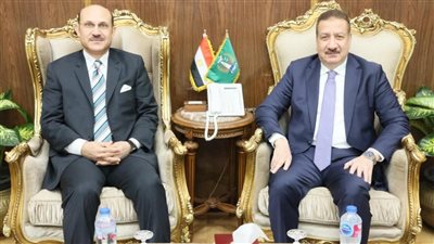 محافظ المنوفية يستقبل القائم بأعمال رئيس جامعة مدينة السادات