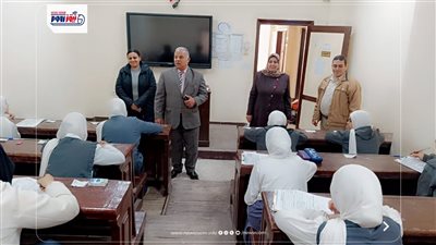 قبيصي يتابع امتحان النقل بمدرسة الشهيد عبدالرحمن علي البشيهي الثانوية بالفيوم