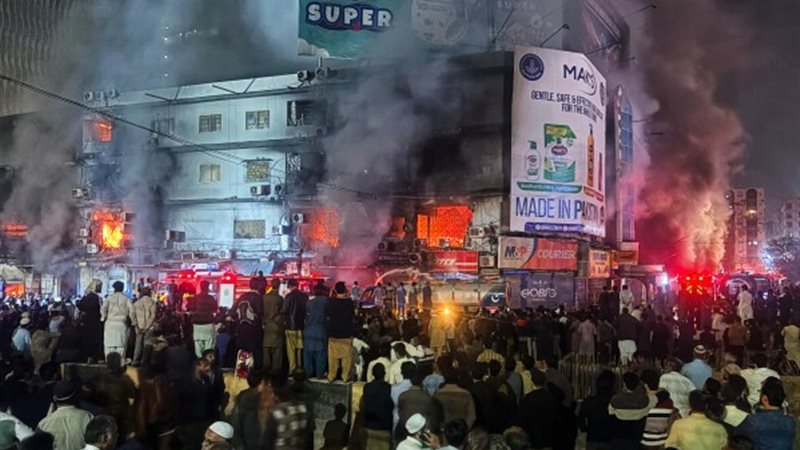 حريق باكستان 