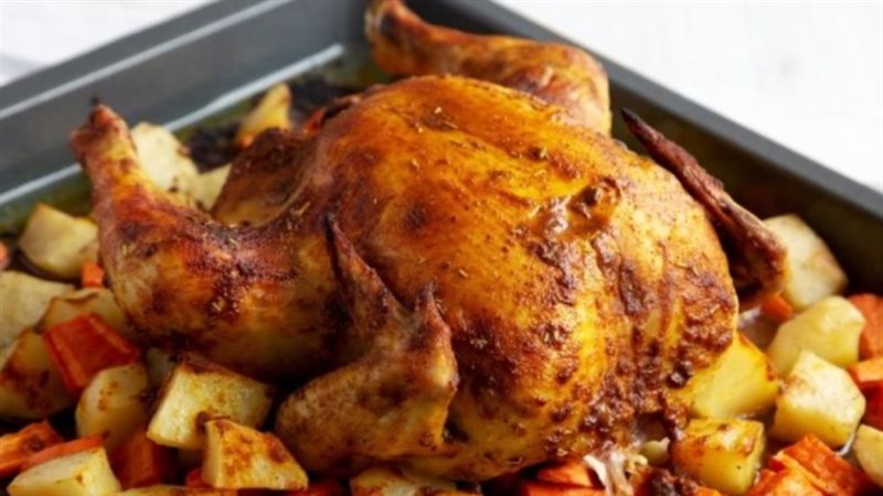 دجاج بالكيس مع الخضار