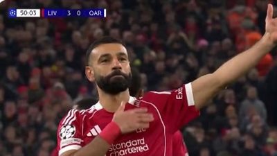 هدف تاريخي لـ محمد صلاح في مباراة ليفربول وقره باج بدوري الأبطال