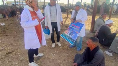 متابعة سوق السبت للماشية بالألبان الجديدة وتحصين الحيوانات للحفاظ على الصحة 