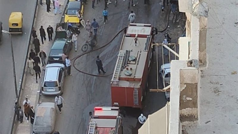 حريق شقة سكنية -