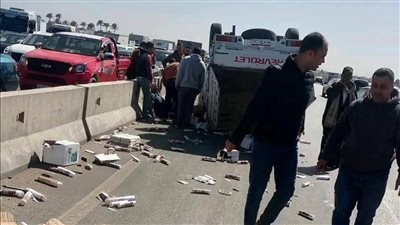 ارتفاع عدد المصابين فى حادث طريق بنها شبرا الحر الى ١٠ أشخاص
