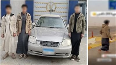 لتحقيق مشاهدات وأرباح ..حملا علامة طريق ووضعاها بسيارة ملاكى 