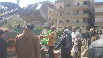 إزالة عقارين مخالفين بـ شرق شبرا الخيمة ضمن الموجة 28 للتعديات