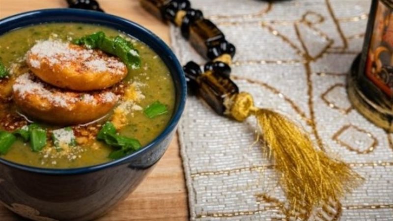 شوربة البطاطس والسبانخ