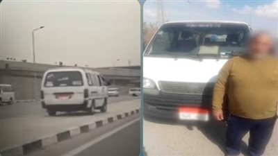 لهو و استعراض..ضبط سائق ميكروباص لسيره أعلى الرصيف معرضا حياته والآخرين للخطر 