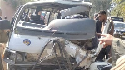 إصابة 9 أشخاص إثر تصادم سيارة ميكروباص فى سور بالباجور بالمنوفية