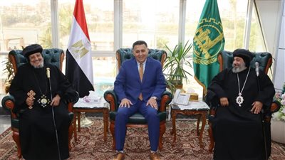 محافظ القليوبية يستقبل مطران وأساقفة الكنيسة القبطية الأرثوذكسية للتهنئة بلعيد