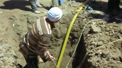 إصلاح عطل صرف صحي بزاوية الناعورة بمدينة الشهداء في المنوفية