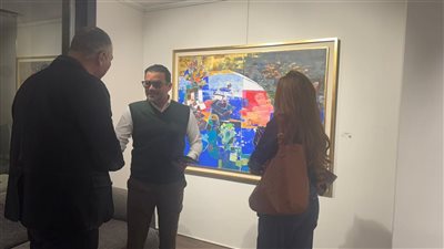 محمد رجب وشام الذهبي في افتتاح معرضي 