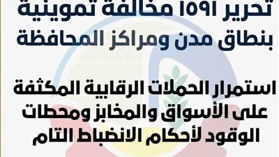 تحرير 1591 مخالفة تموينية بنطاق مدن ومراكز البحيرة خلال مارس