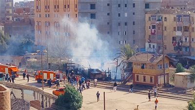  السيطرة على حريق فى الغرف بجوار هيئة السكة الحديد بالمنوفية