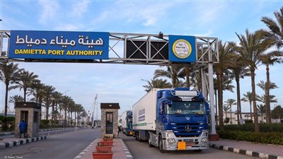 تواصل تدفق شحنات الترانزيت عبر خط “الرورو” بميناء دمياط