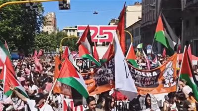 وقفة احتجاجية في ميلانو دعما للقضية الفلسطينينة وتنديدا بجرائم الاحتلال