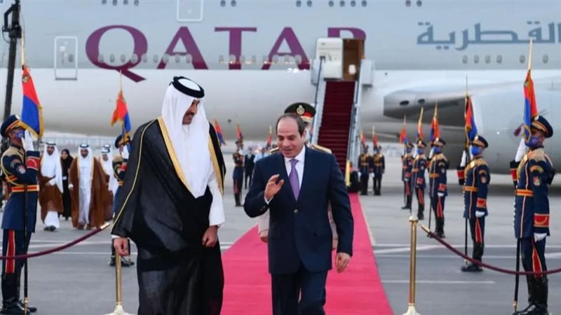أمير قطر يستقبل الرئيس